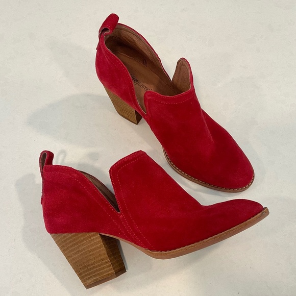 JEFFREY CAMPBELL Rosalee Red Suede Bootie Size 7.5 Like New - Picture 1 of 9